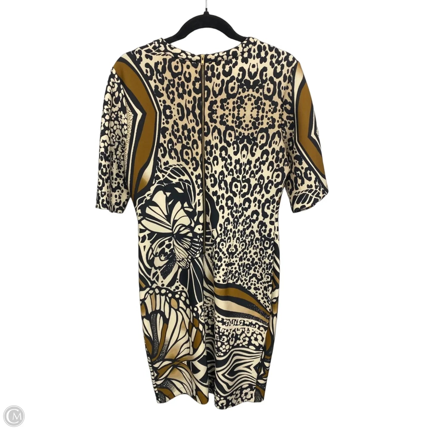 Dress Casual Midi By Gabby Skye In Black & Brown, Size: 12