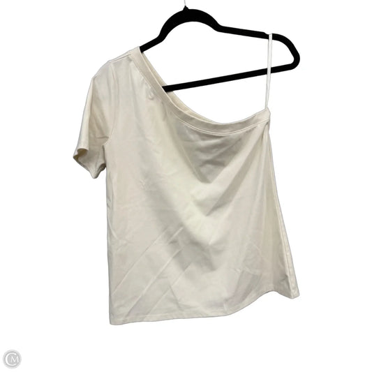 Top Short Sleeve By Ann Taylor In Cream, Size: L
