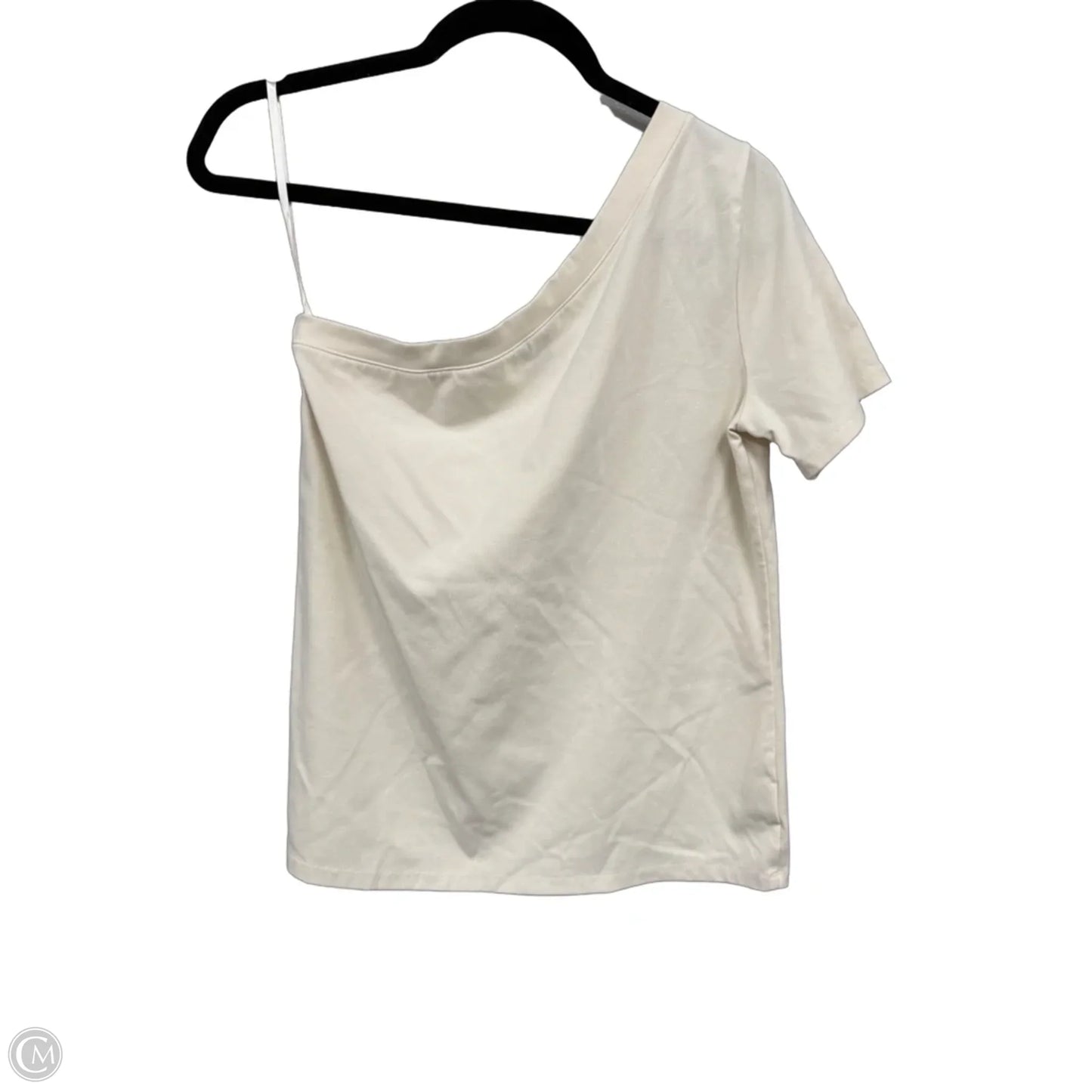 Top Short Sleeve By Ann Taylor In Cream, Size: L