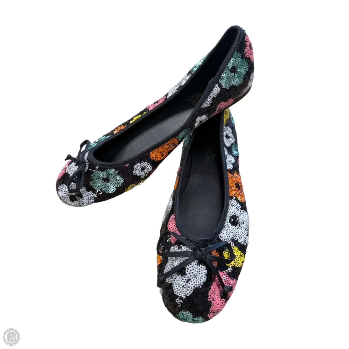 Shoes Flats By Rouge In Black & Pink, Size: 10