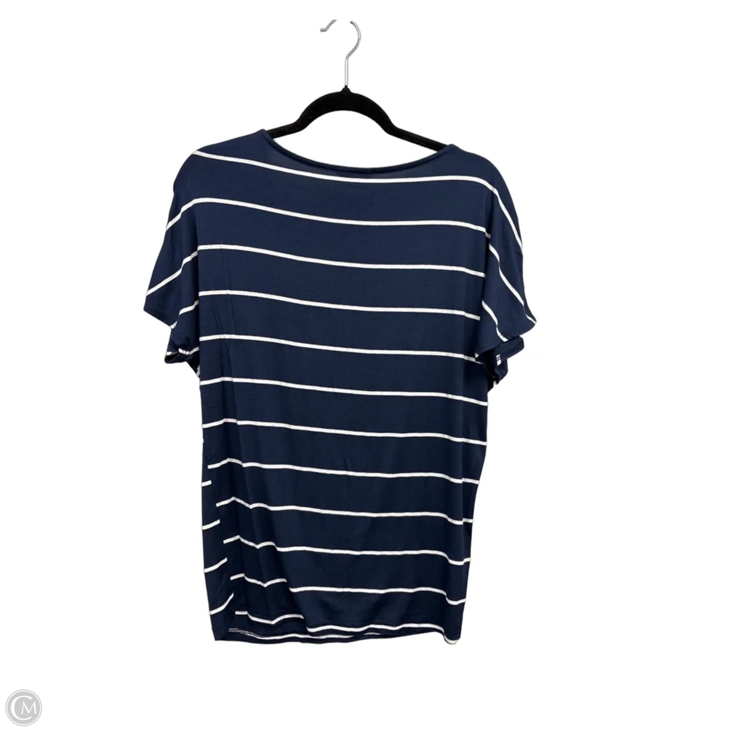 Top Short Sleeve By Clothes Mentor In Blue & White, Size: M