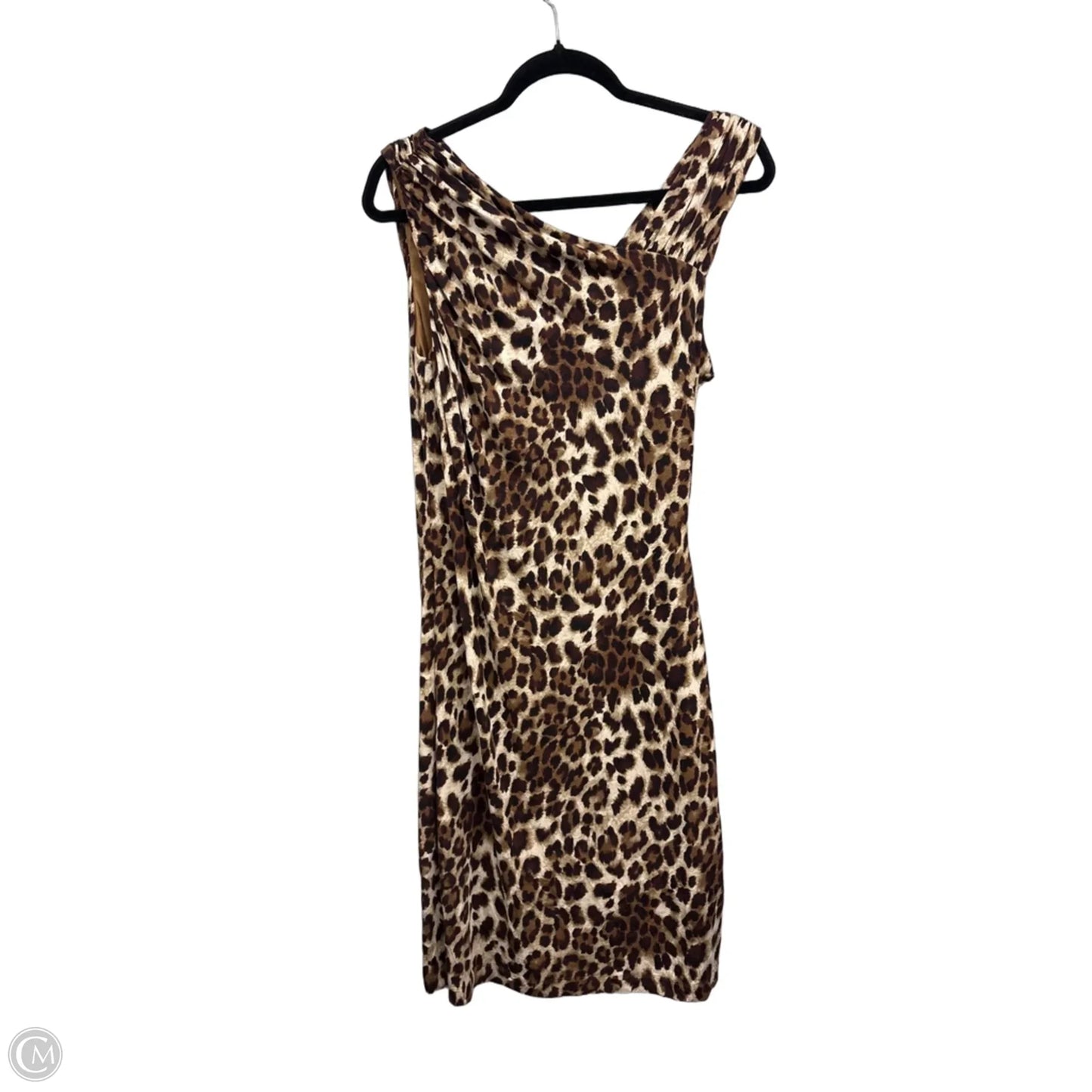 Dress Casual Midi By Calvin Klein In Brown & Cream, Size: 8