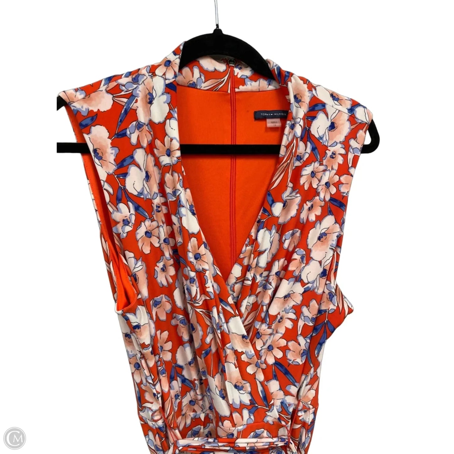 Dress Casual Maxi By Tommy Hilfiger In Blue & Orange, Size: 12