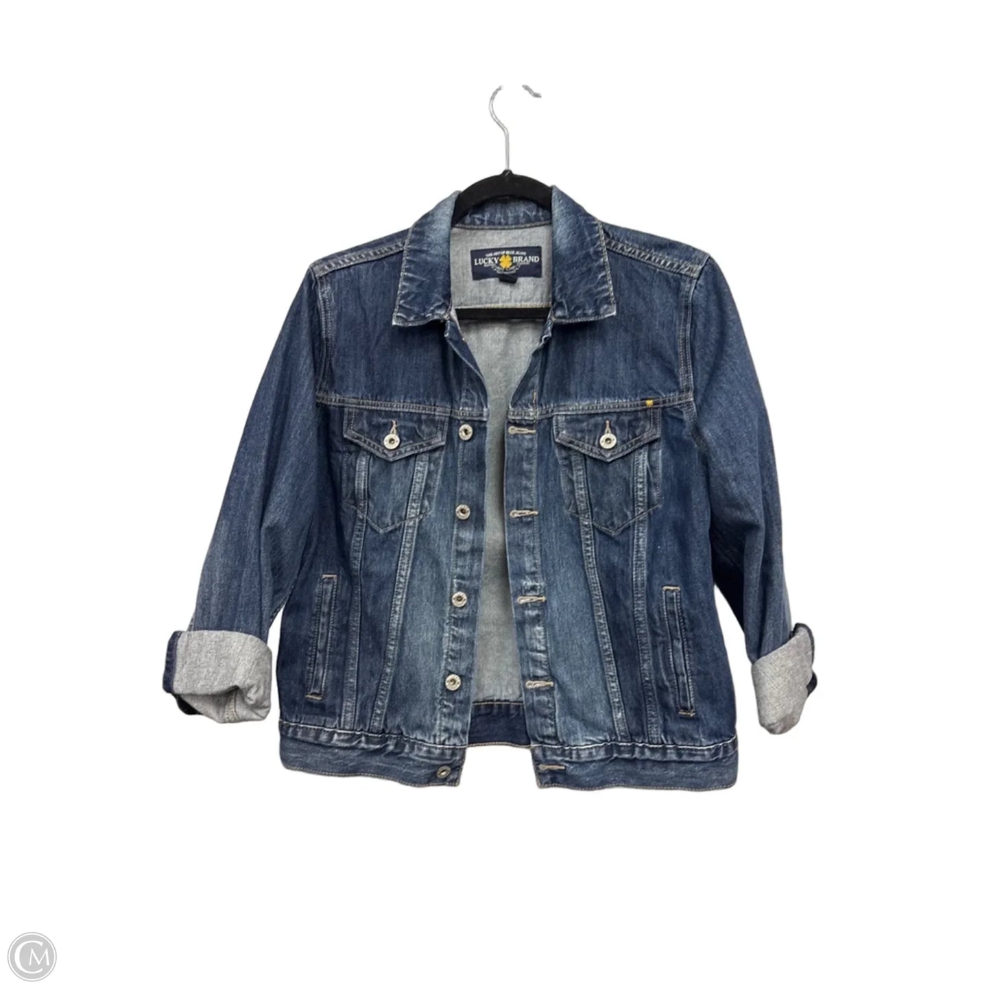 Jacket Denim By Lucky Brand In Blue, Size: M