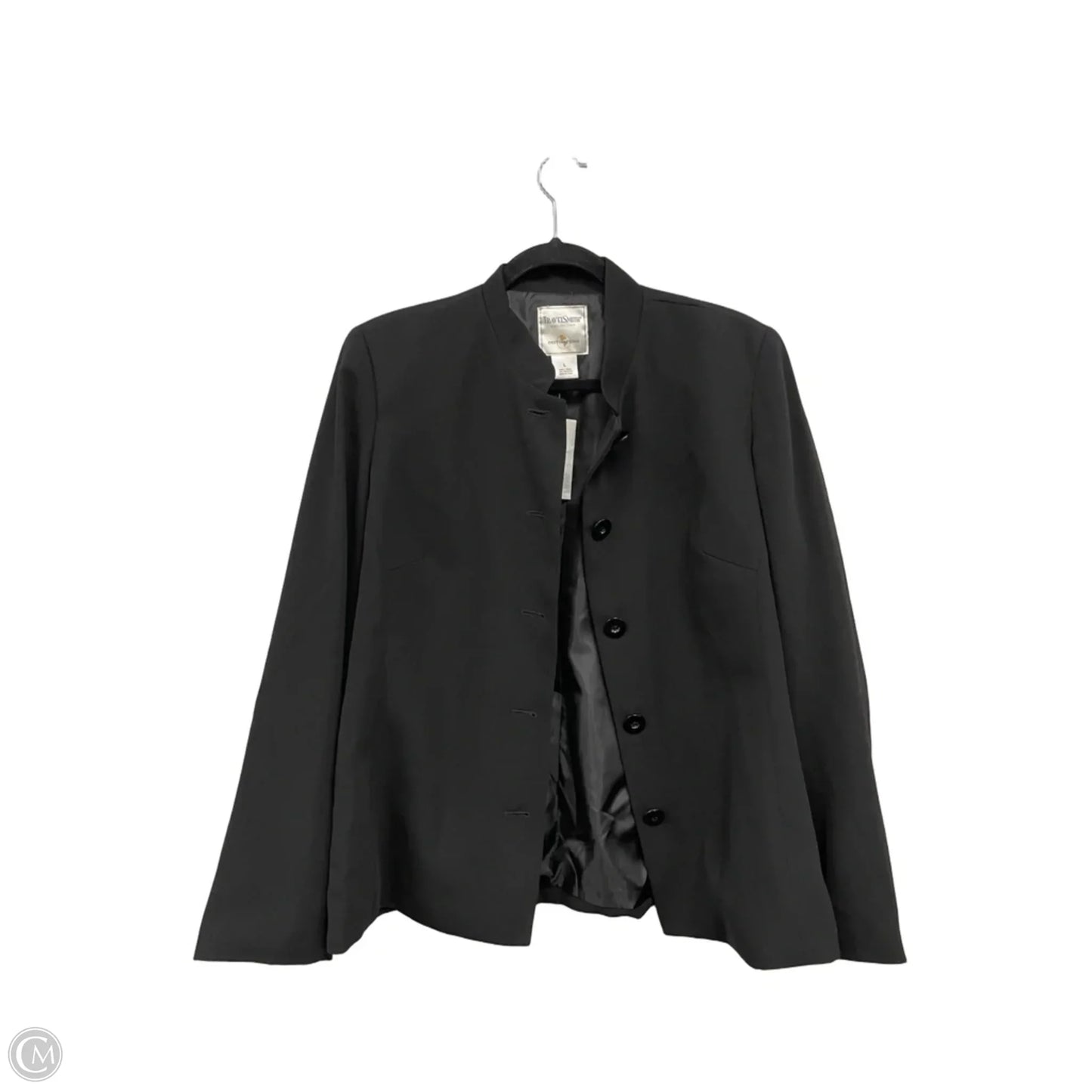Blouse Long Sleeve By Clothes Mentor In Black, Size: L