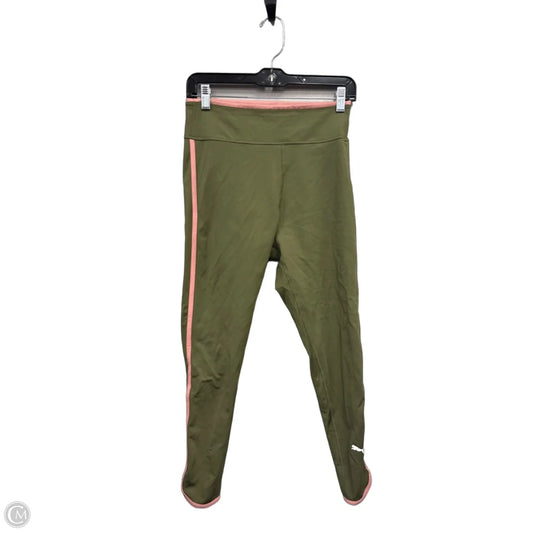 Athletic Leggings By Puma In Green & Pink, Size: M