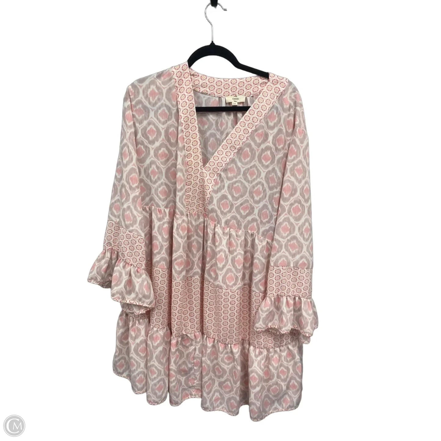 Dress Casual Short By Entro In Pink & White, Size: 2x