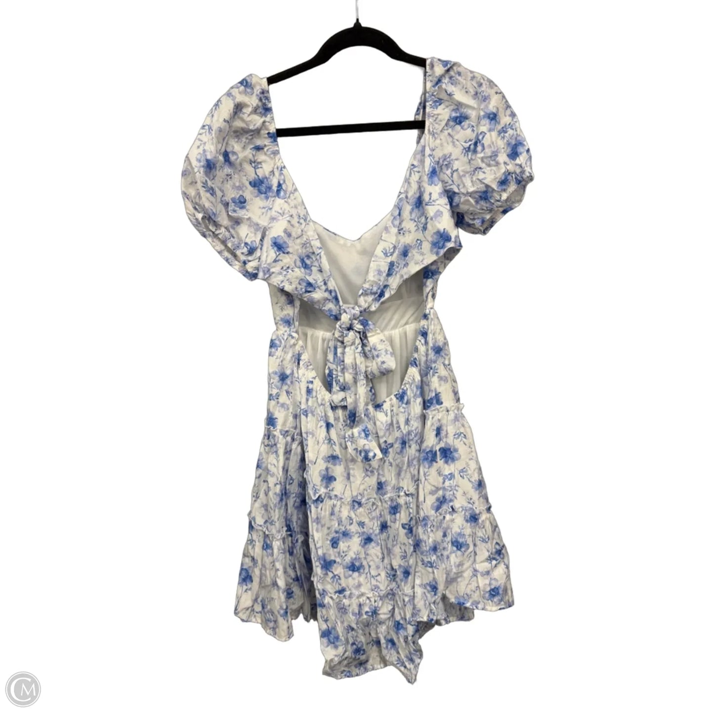 Dress Casual Short By Clothes Mentor In Blue & White, Size: L