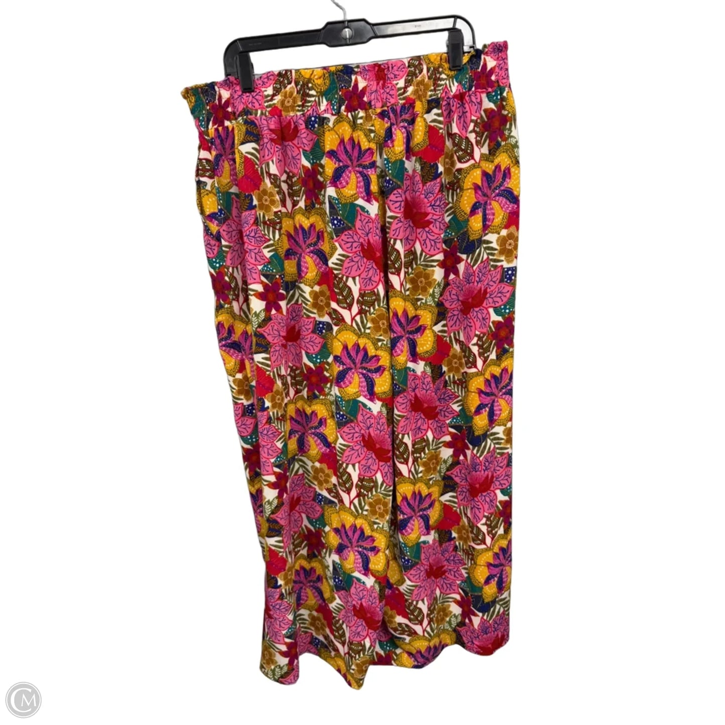 Pants Wide Leg By Rose And Olive In Pink & Yellow, Size: 2x
