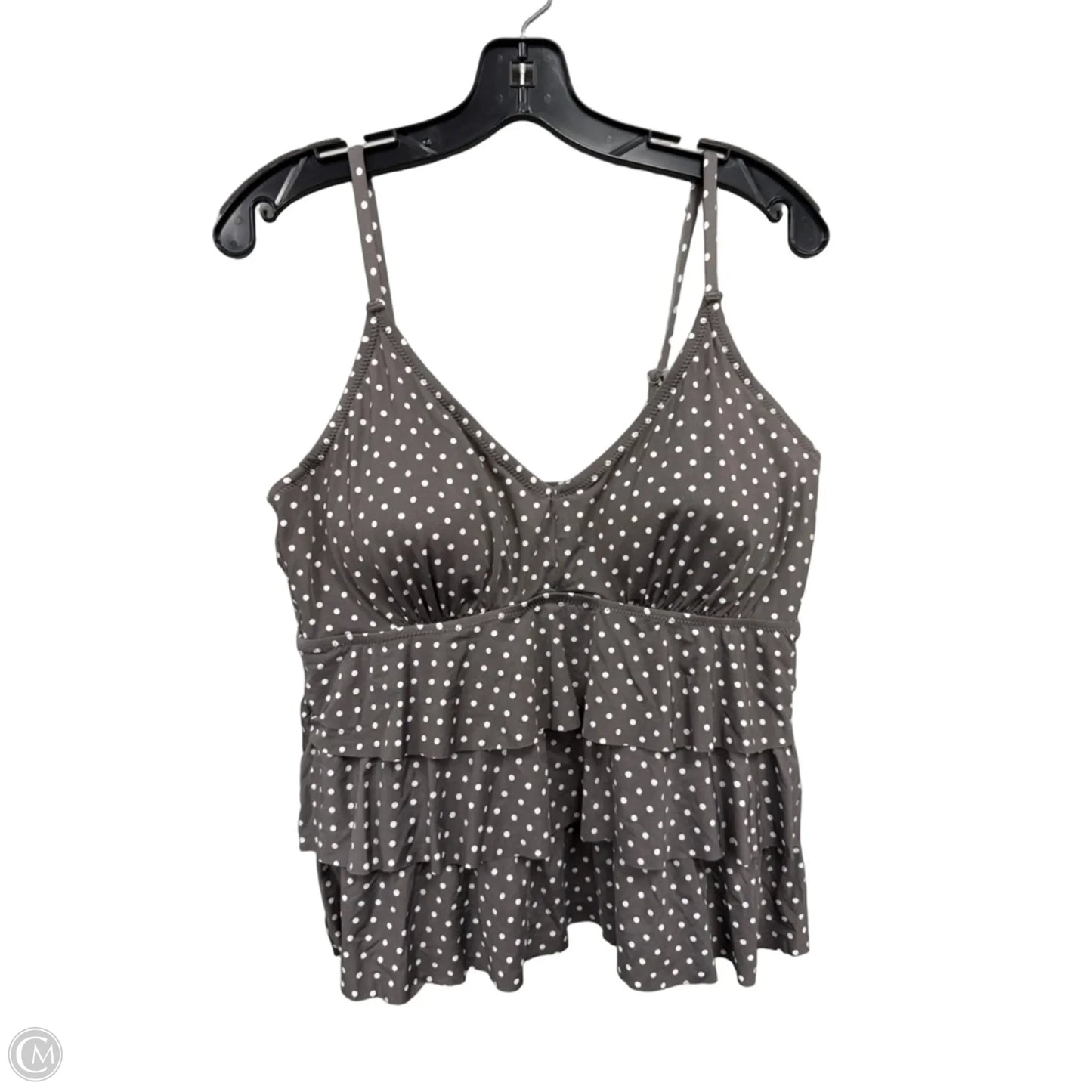 Swimsuit Top By Garnet Hill In Brown & White, Size: 16