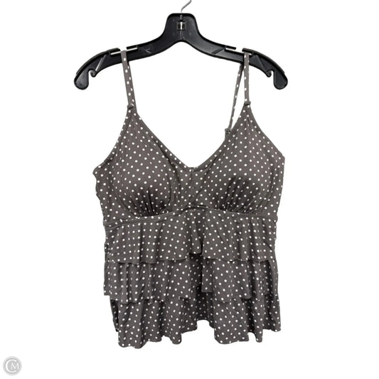 Swimsuit Top By Garnet Hill In Brown & White, Size: 16