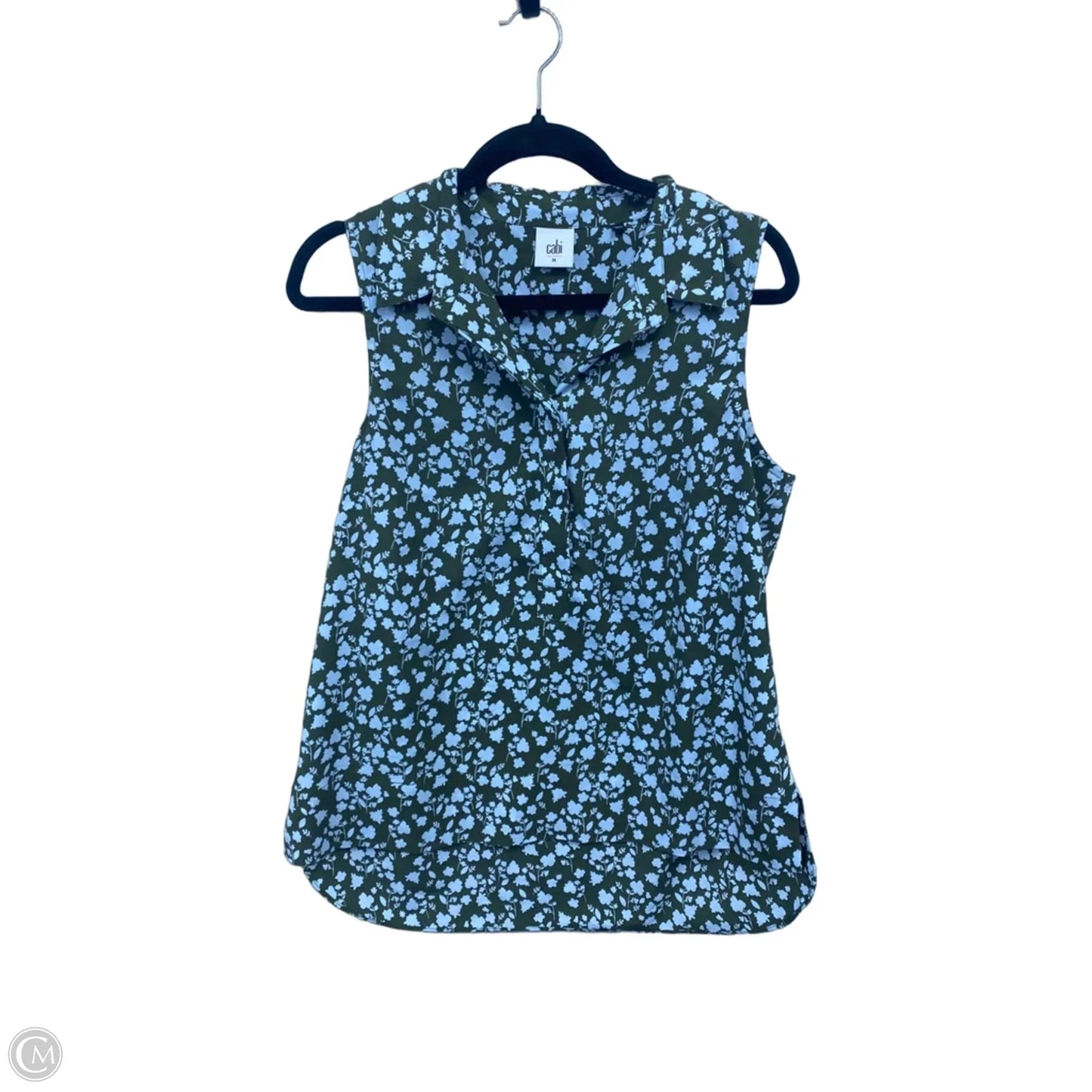 Top Sleeveless By Cabi In Blue & Green, Size: M