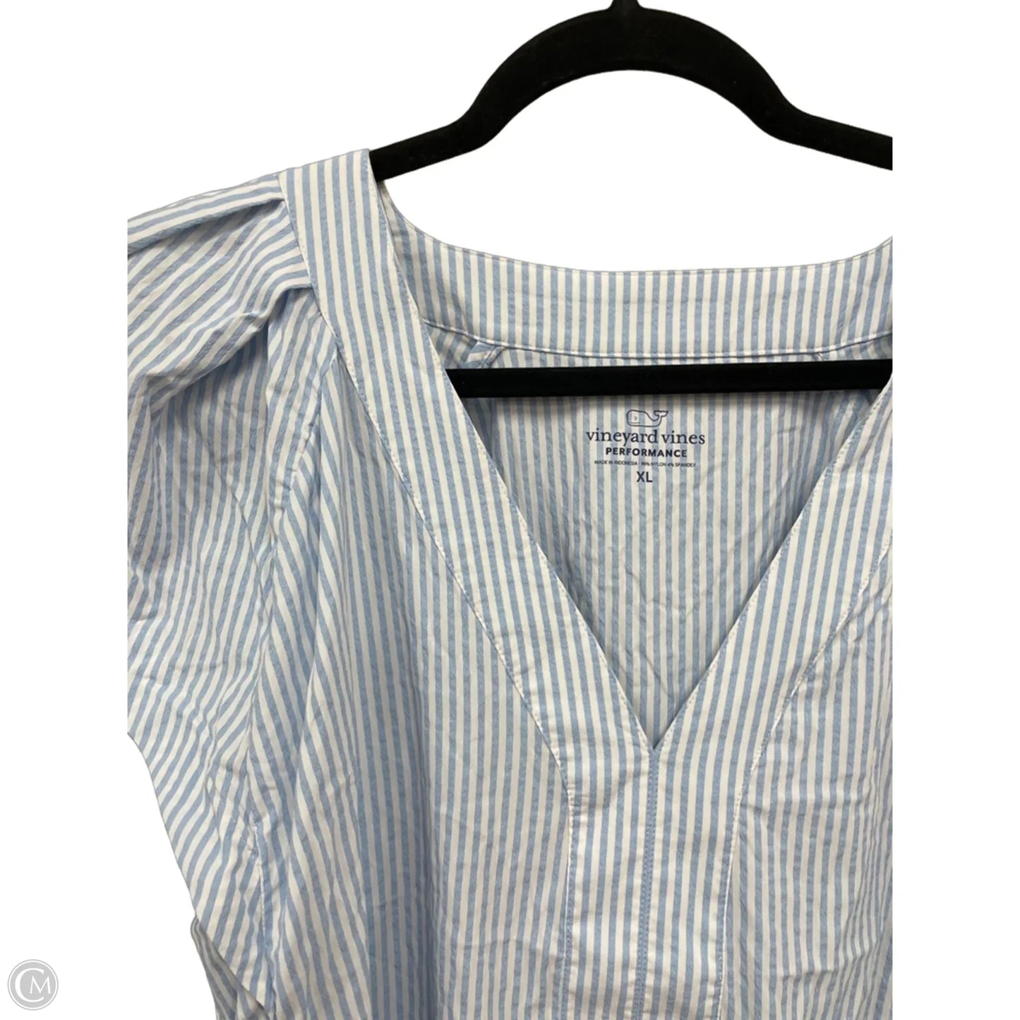 Dress Casual Short By Vineyard Vines In Blue & White, Size: Xl