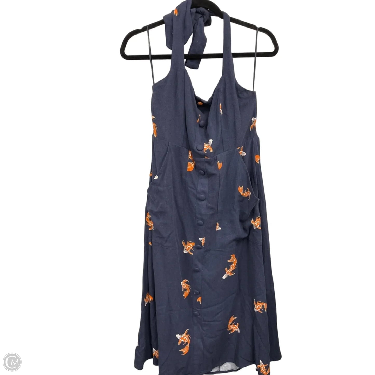 Dress Casual Midi By En Creme In Blue & Orange, Size: L