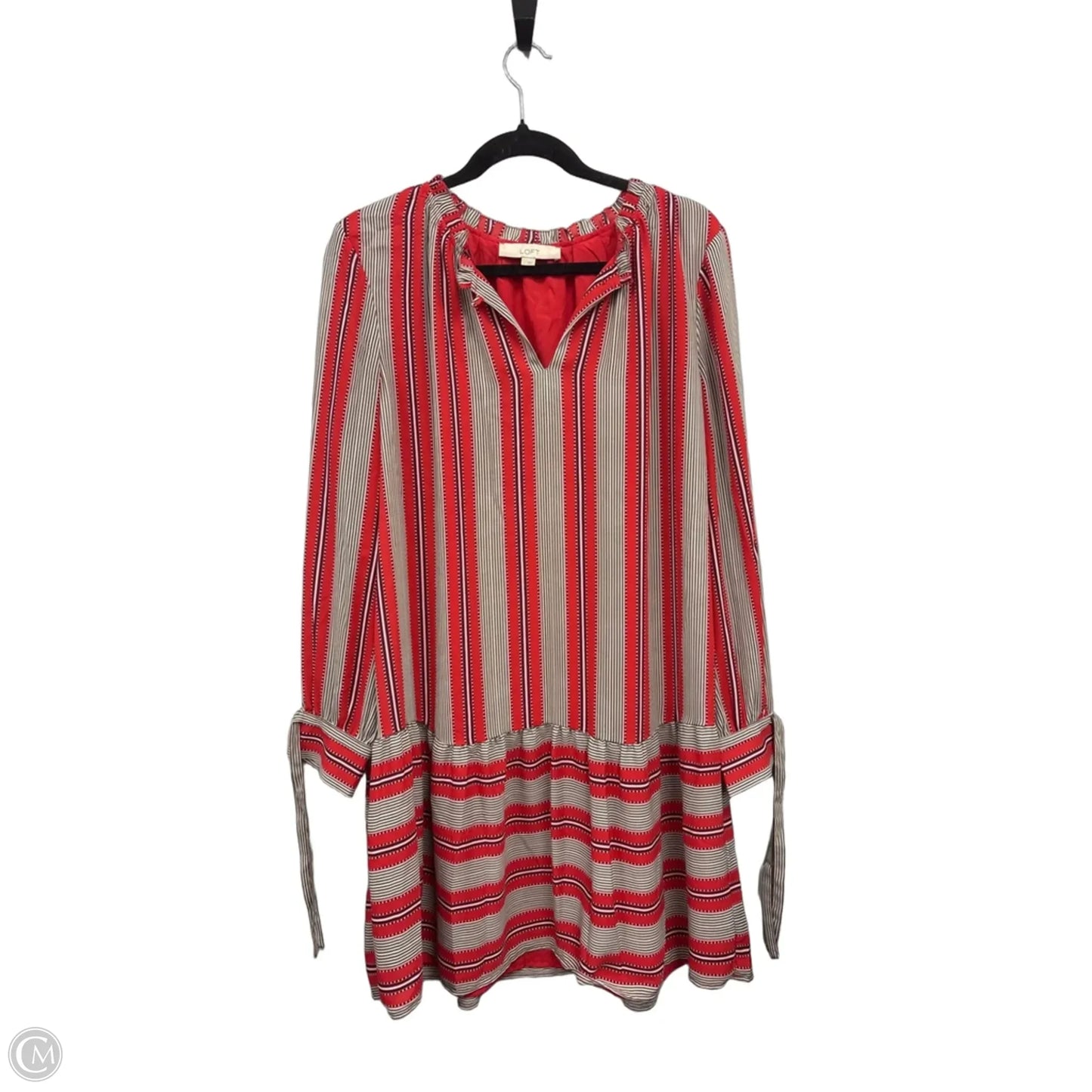 Dress Casual Short By Loft In Orange & White, Size: L