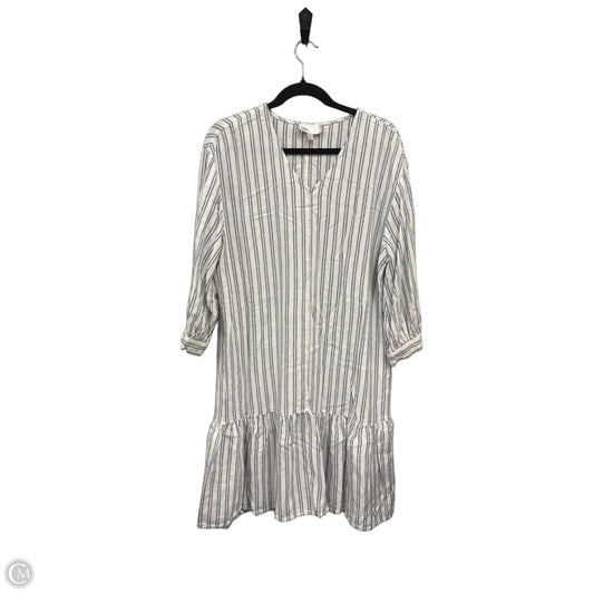Dress Casual Midi By Nordstrom In Blue & White, Size: L