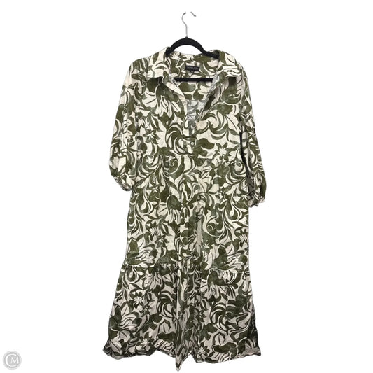 Dress Casual Maxi By Rachel Zoe In Green & White, Size: L