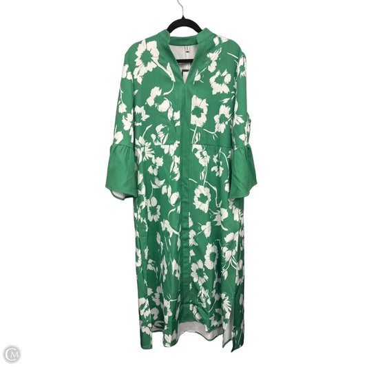 Dress Casual Maxi By Clothes Mentor In Green & White, Size: 2x