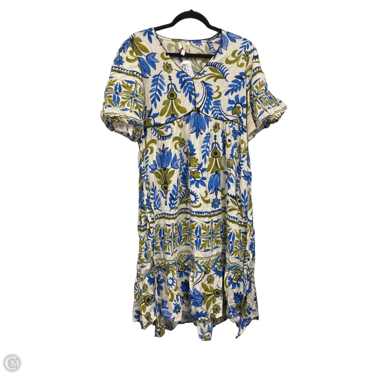 Dress Casual Midi By Clothes Mentor In Blue & Cream, Size: S