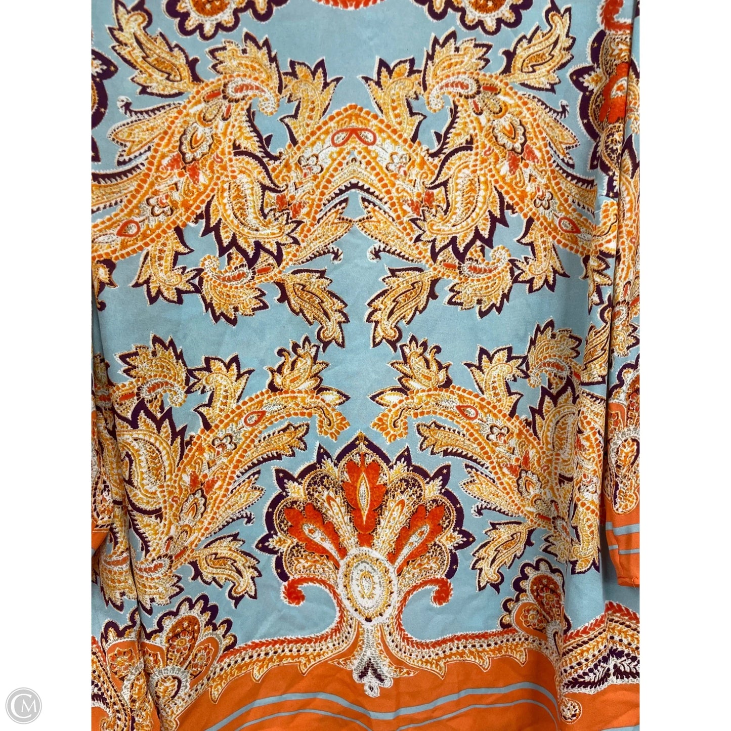 Blouse Short Sleeve By Rose And Olive In Blue & Orange, Size: 1x