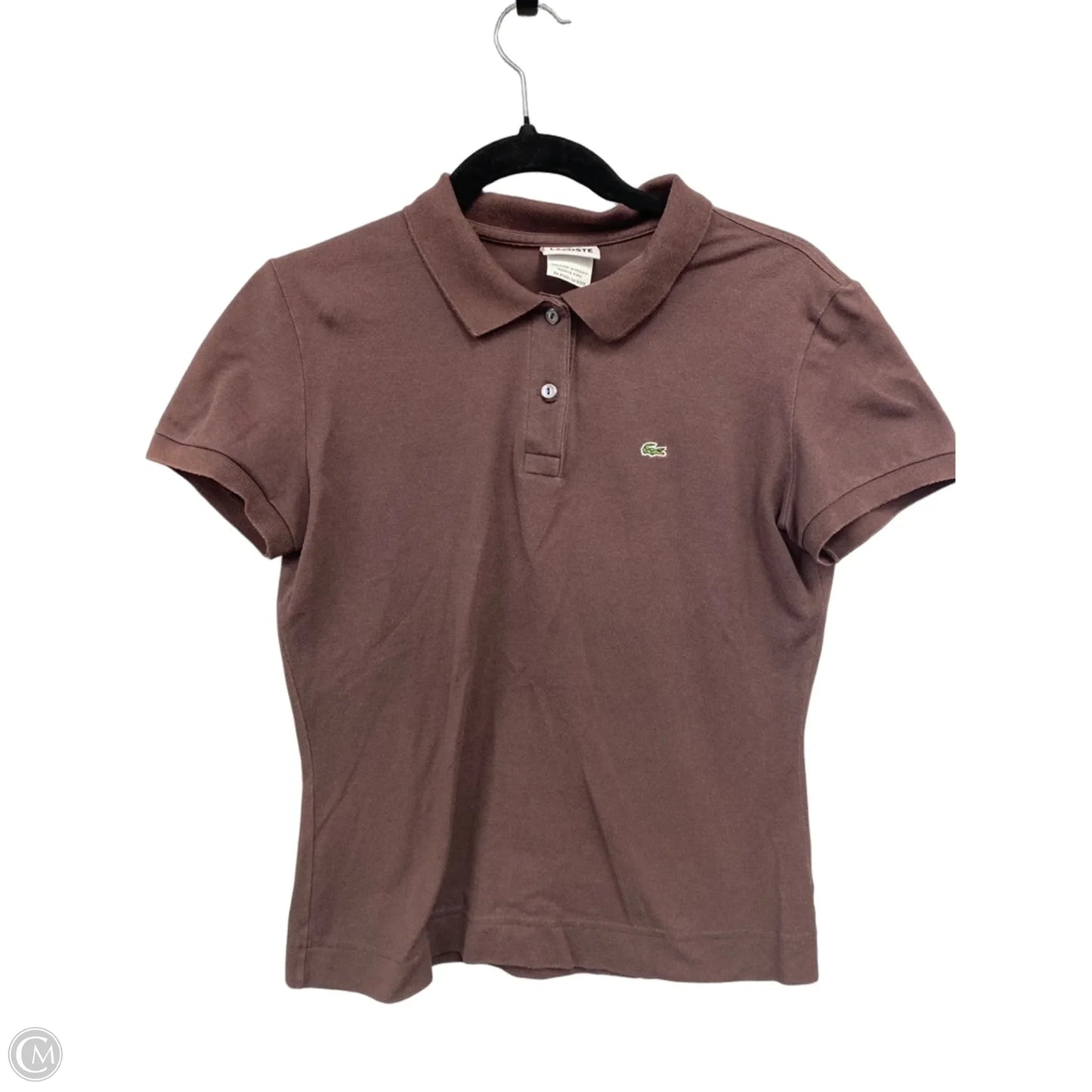 Top Short Sleeve By Lacoste In Brown, Size: M