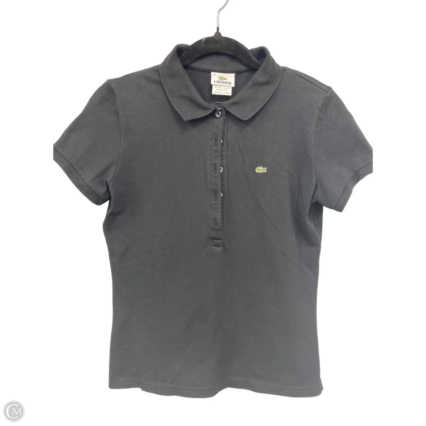Top Short Sleeve By Lacoste In Black, Size: M