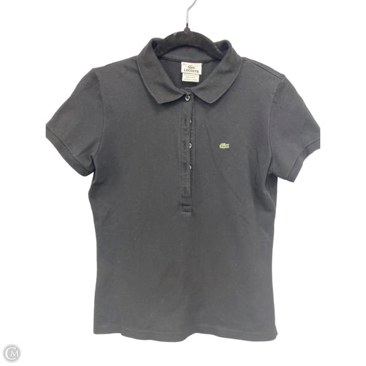 Top Short Sleeve By Lacoste In Black, Size: M