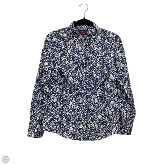 Top Long Sleeve By J. Crew In Blue & White, Size: 4