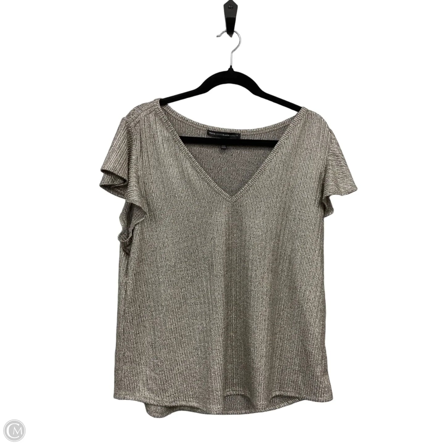 Top Short Sleeve By White House Black Market In Silver, Size: Xl