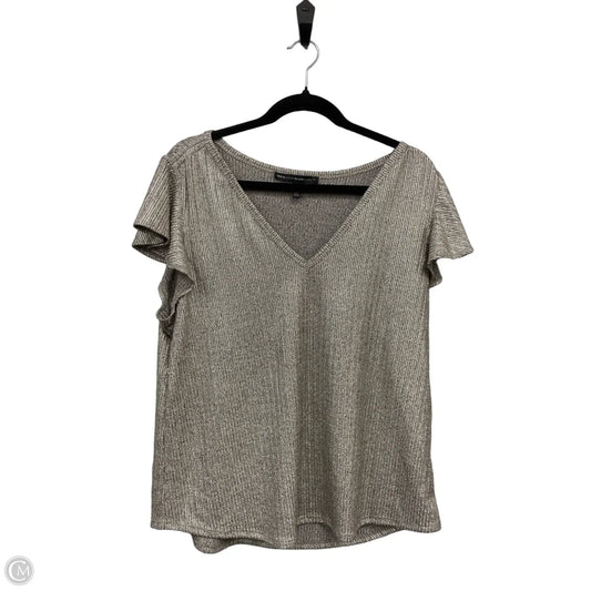 Top Short Sleeve By White House Black Market In Silver, Size: Xl