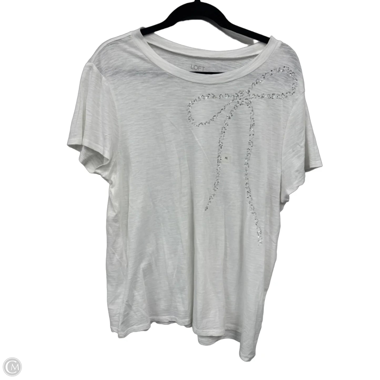 Top Short Sleeve By Loft In White, Size: Xl