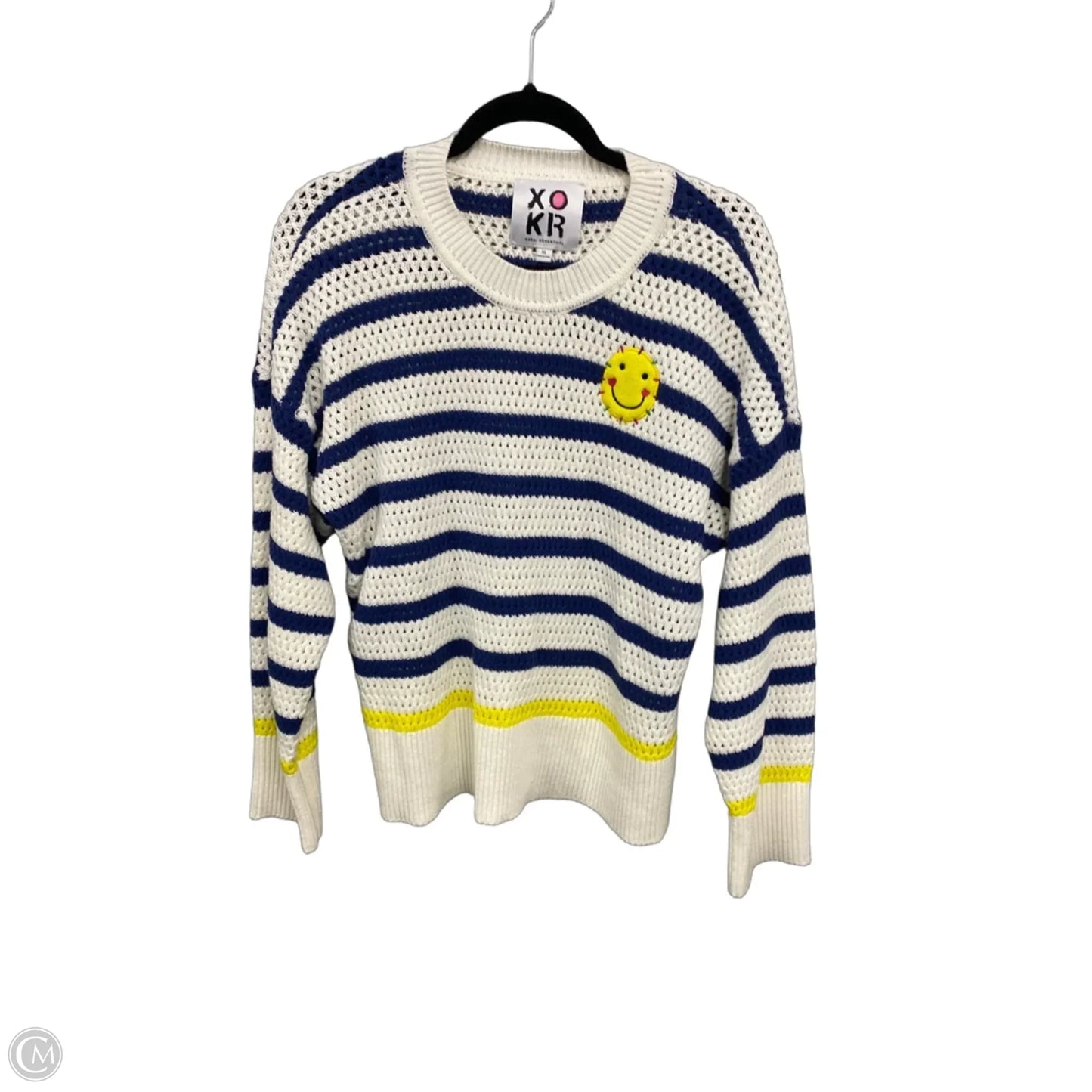 Sweater By Kerri Rosenthal In Blue & White, Size: Xl