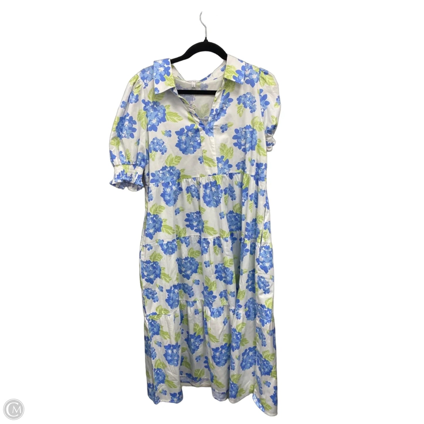 Dress Casual Maxi By Mary Square In Blue & White, Size: L