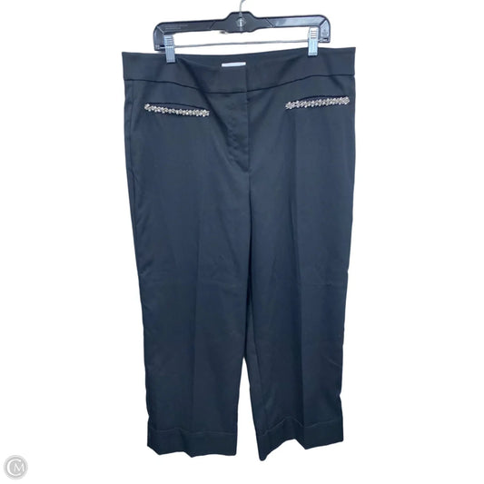 Pants Wide Leg By Loft In Black & Silver, Size: 16