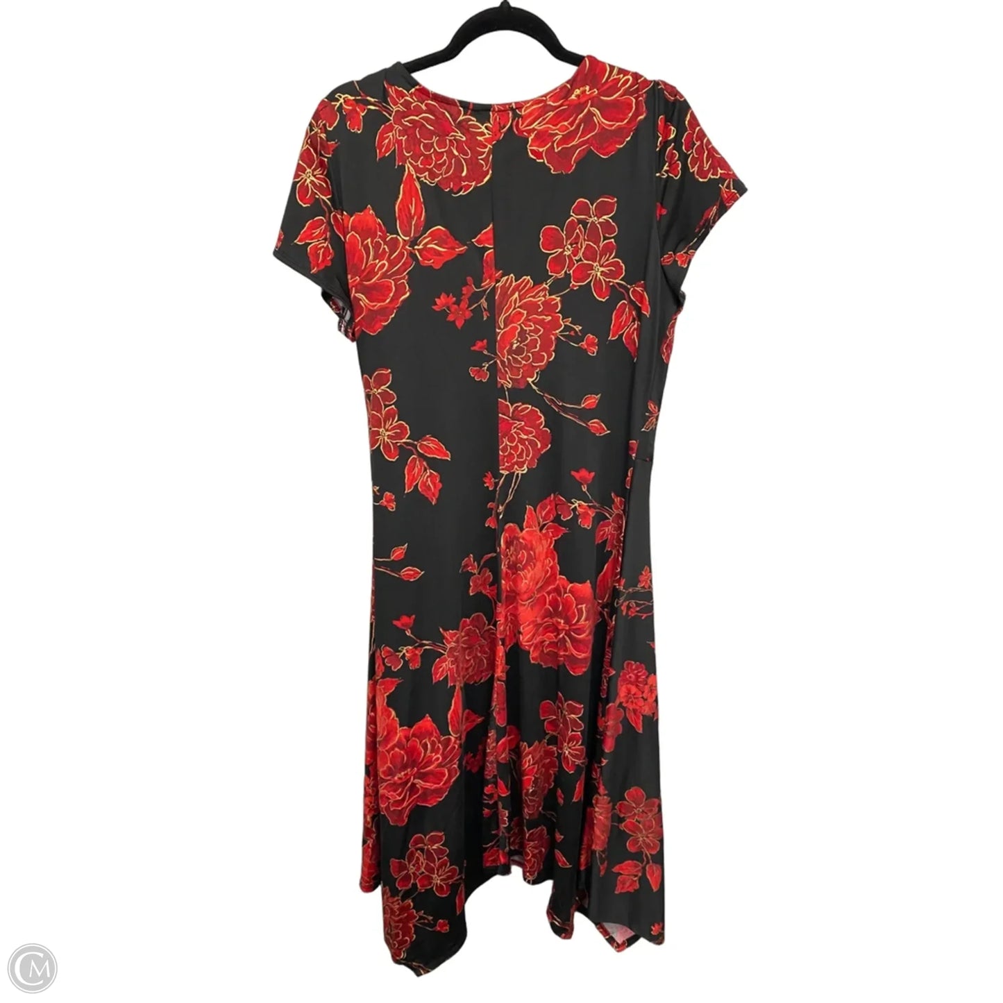 Dress Casual Midi By Perceptions In Black & Red, Size: Xl