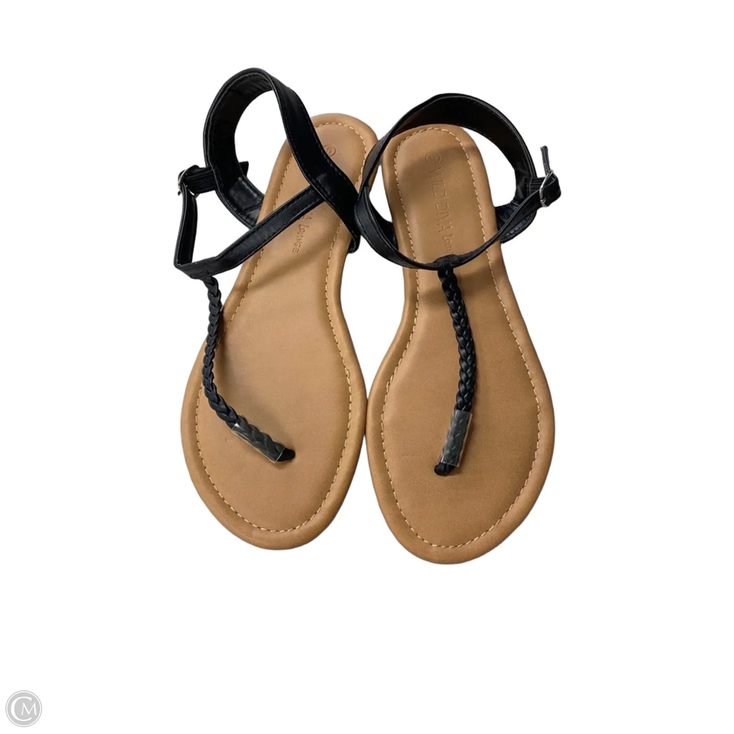 Sandals Flats By Wild Diva In Black & Tan, Size: 6