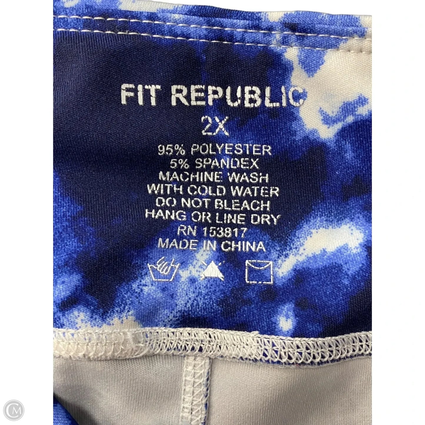 Athletic Leggings By Clothes Mentor In Blue & White, Size: 2x