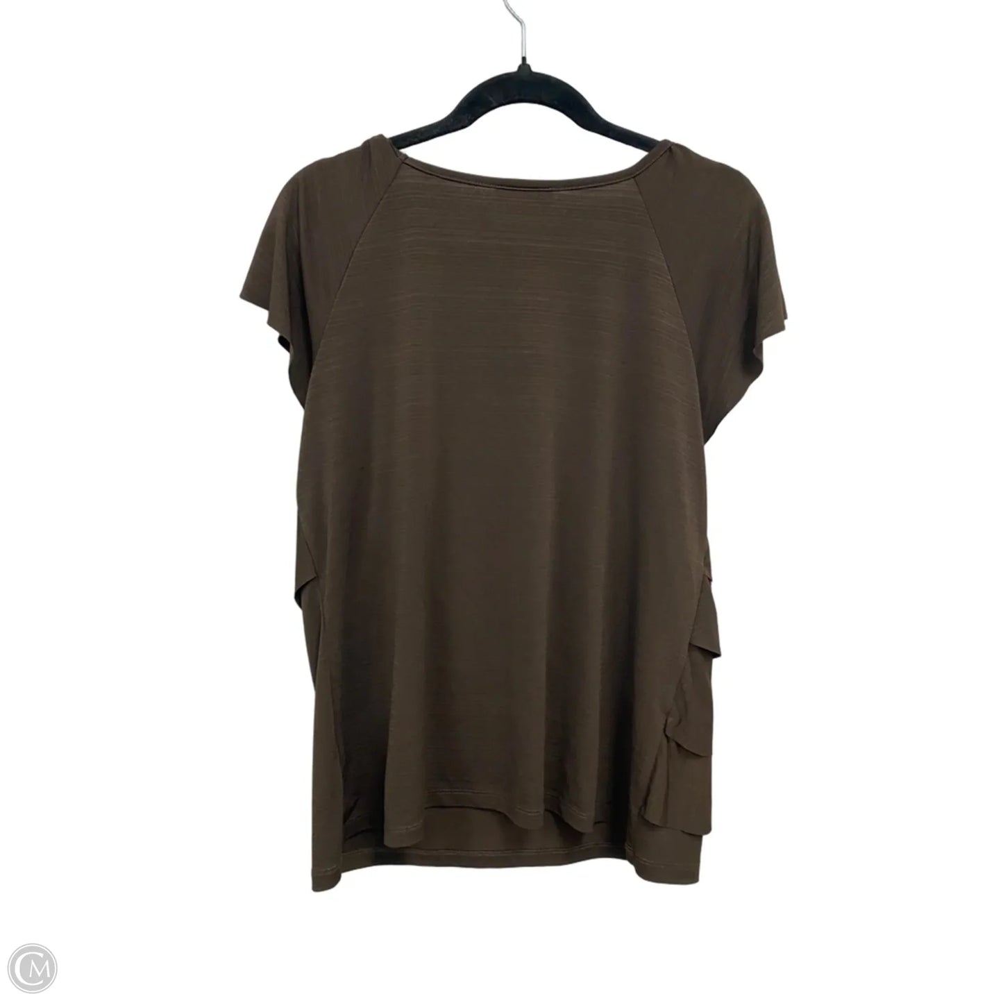 Blouse Short Sleeve By Clothes Mentor In Brown, Size: Xl
