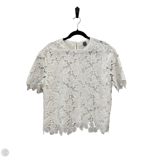 Blouse Short Sleeve By Shein In White, Size: L