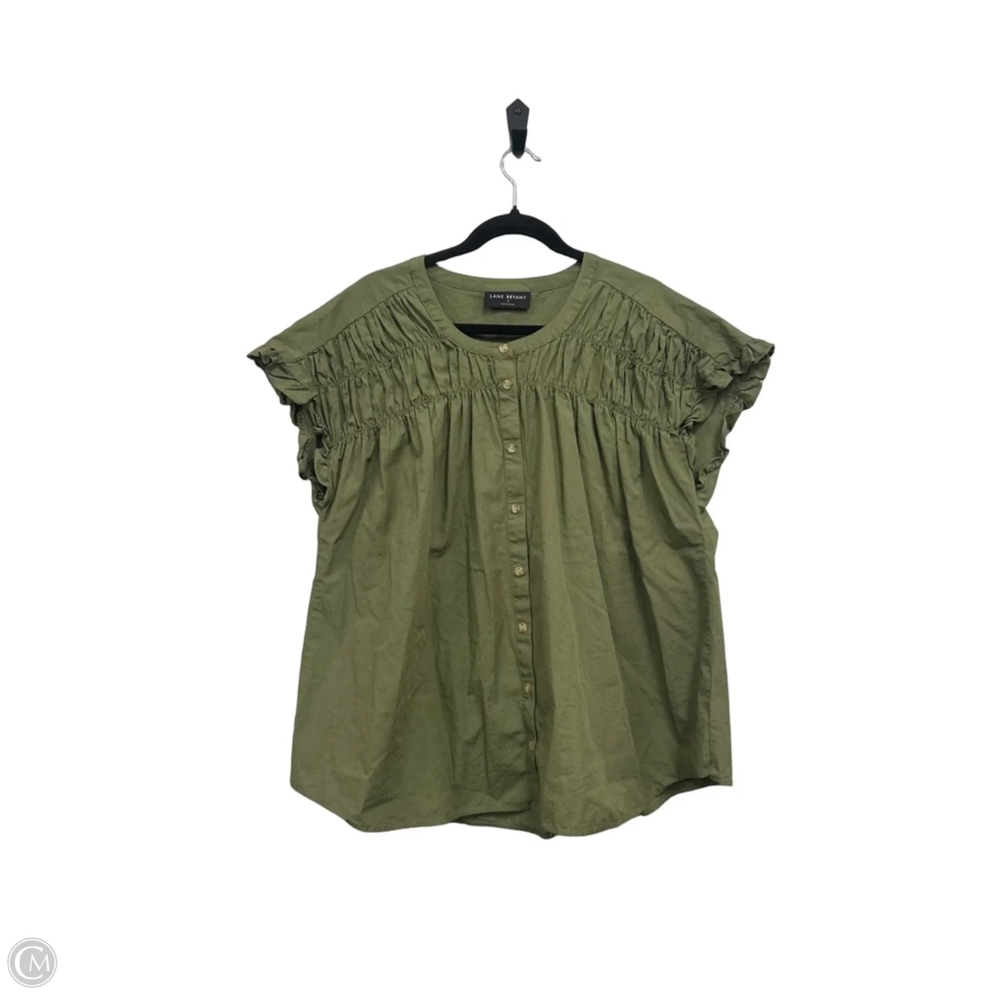 Top Short Sleeve By Lane Bryant In Green, Size: 18
