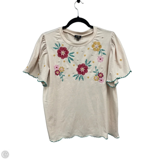 Top Short Sleeve By Clothes Mentor In Cream, Size: Xl