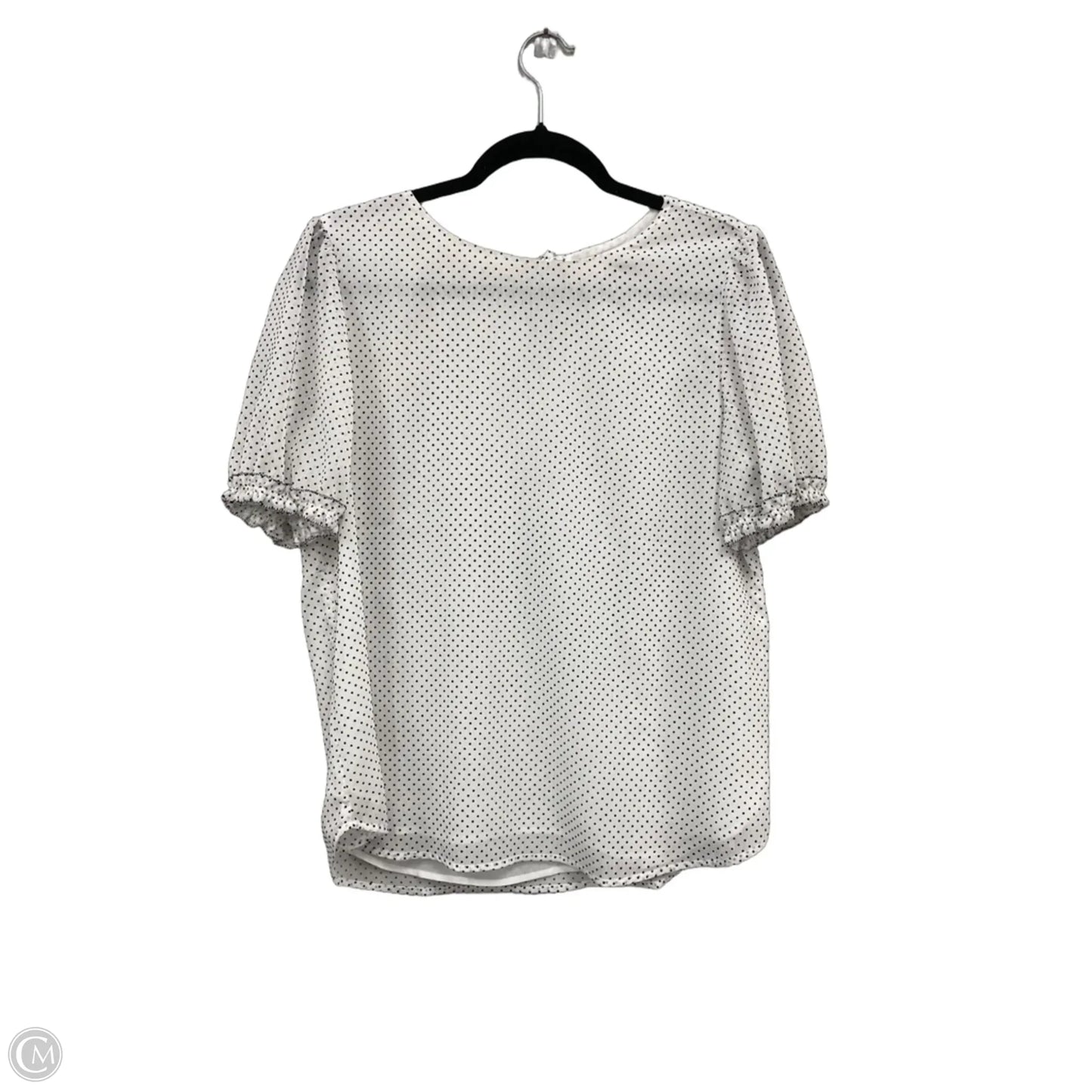 Blouse Short Sleeve By Loft In Black & White, Size: M