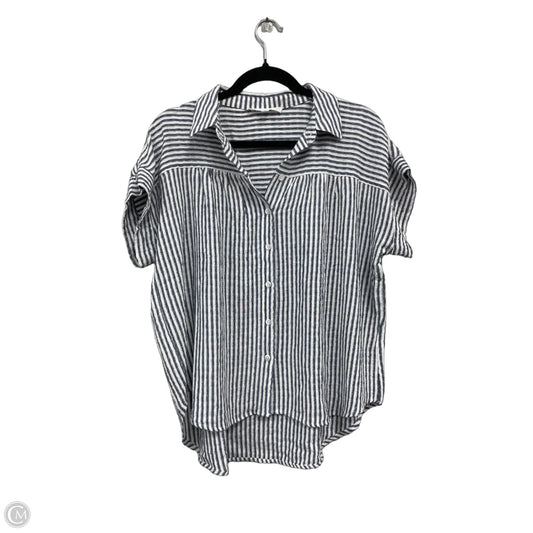 Top Short Sleeve By Jane And Delancey In Blue & White, Size: S