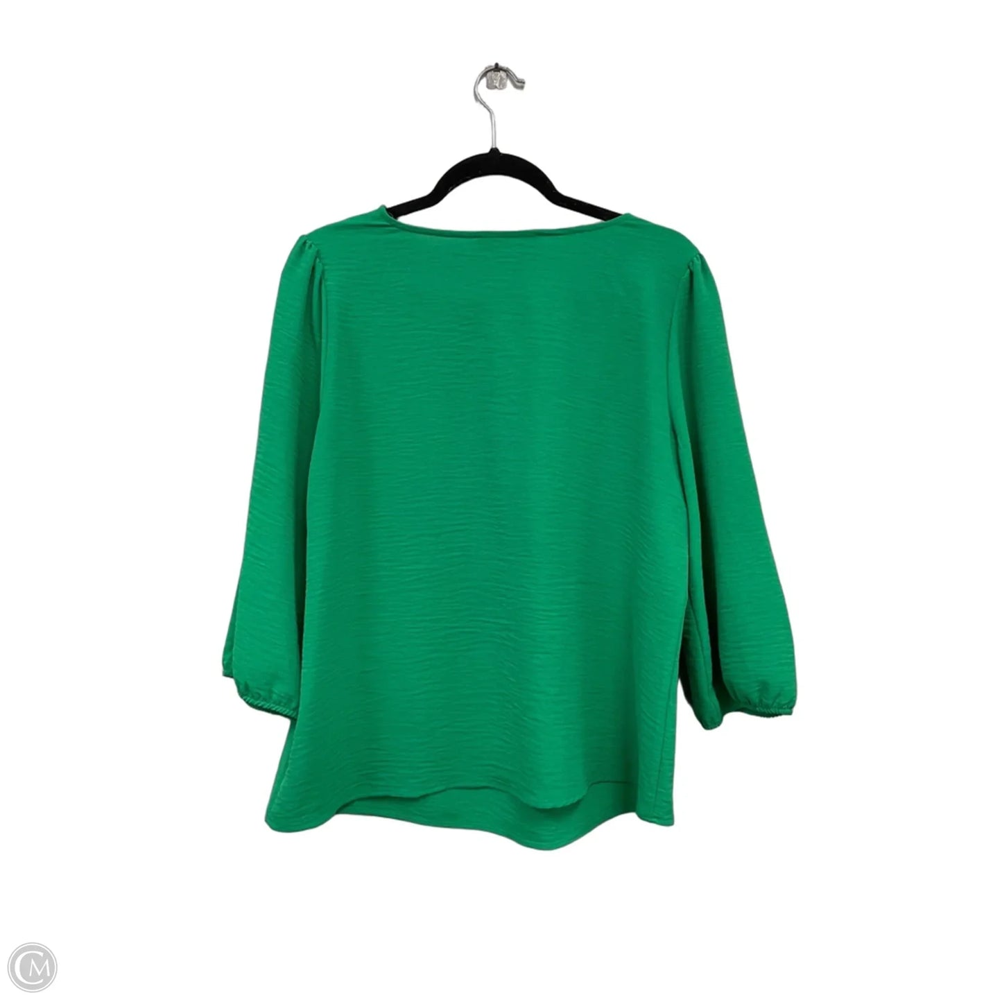 Blouse 3/4 Sleeve By Clothes Mentor In Green, Size: M