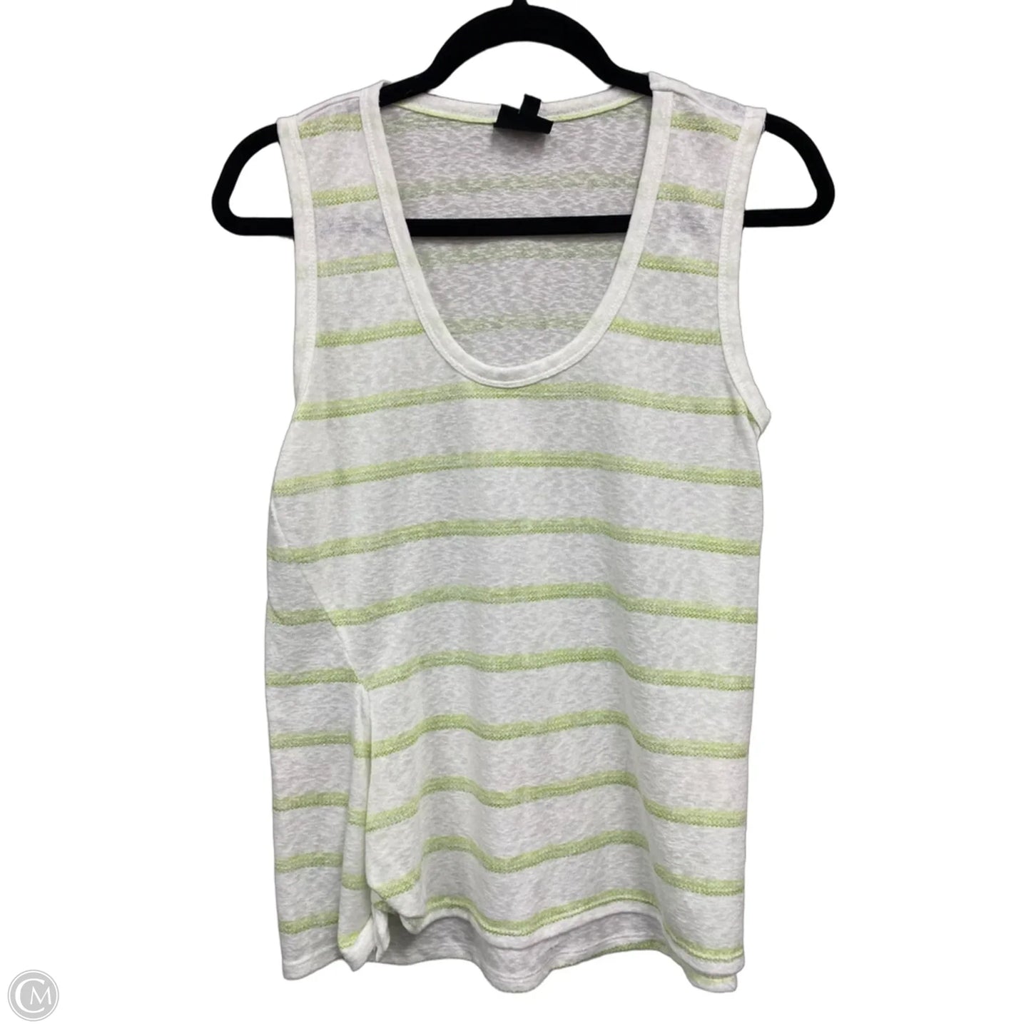 Top Sleeveless By Bobeau In Green & White, Size: M