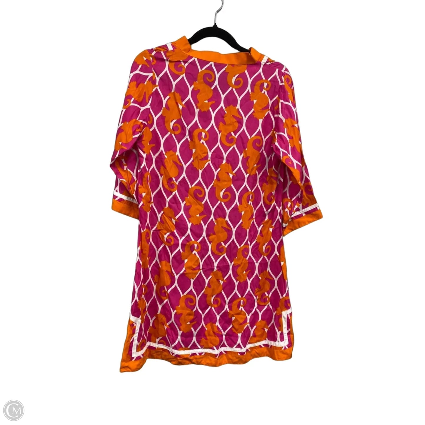 Dress Casual Short By Escapada Living In Orange & Pink, Size: L