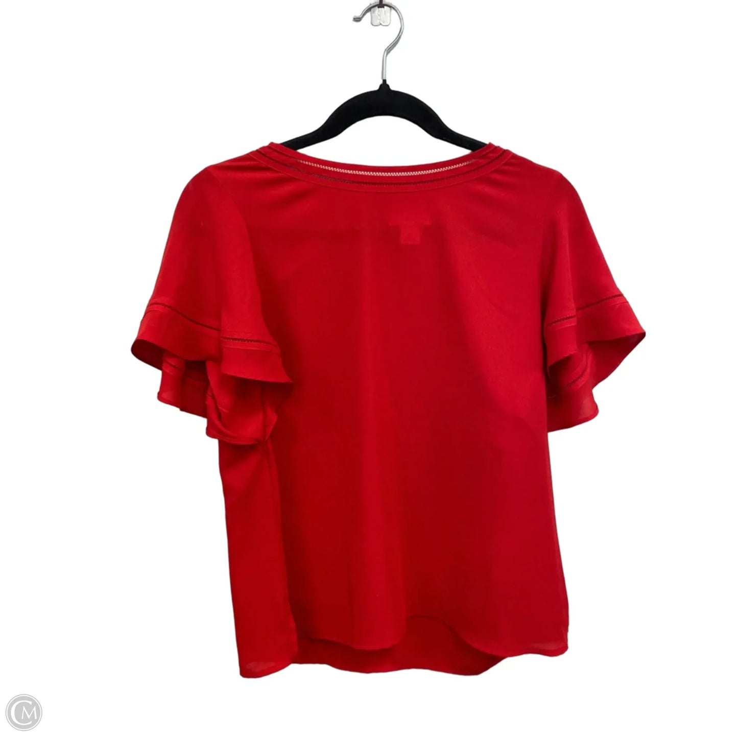 Blouse Short Sleeve By Liz Claiborne In Red, Size: Xs