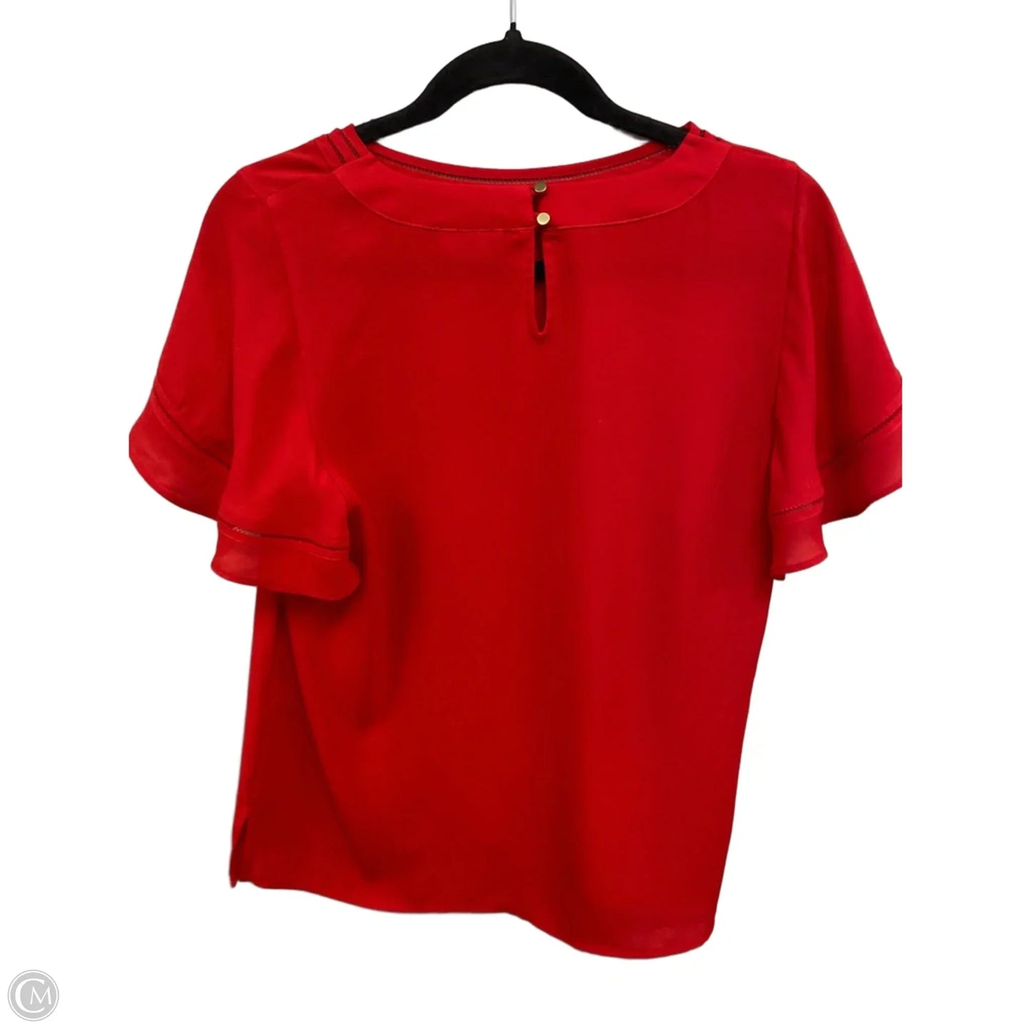 Blouse Short Sleeve By Liz Claiborne In Red, Size: Xs