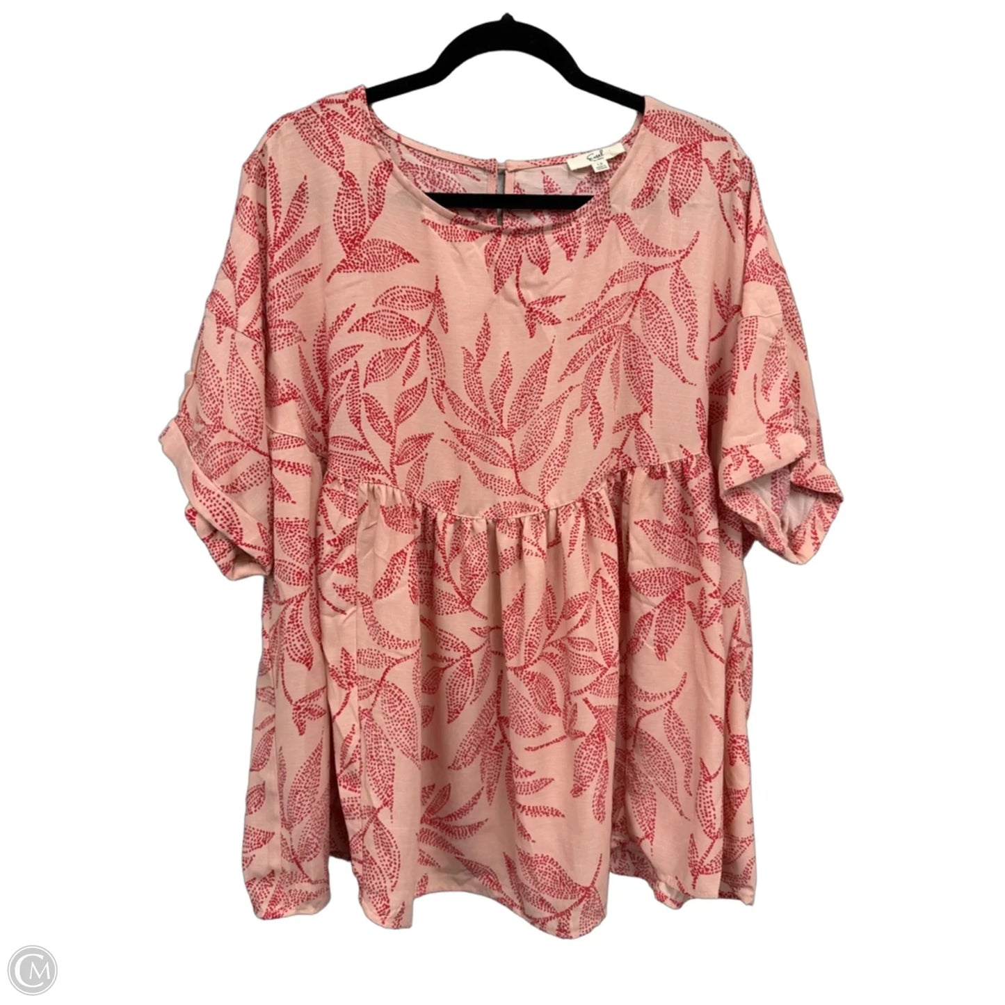 Top Short Sleeve By Easel In Red, Size: 1x