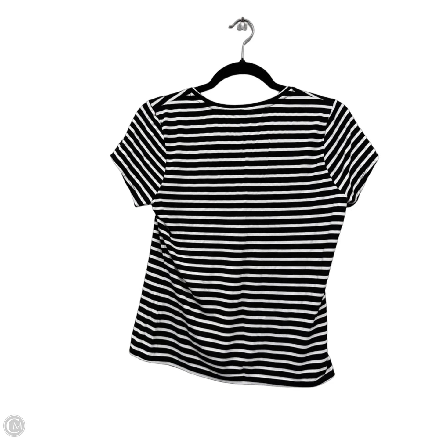 Top Short Sleeve Basic By Clothes Mentor In Black & White, Size: M